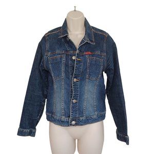 LVL X Women's Button Down Long Sleeve Jeans Jacket Size M Blue Color Denim